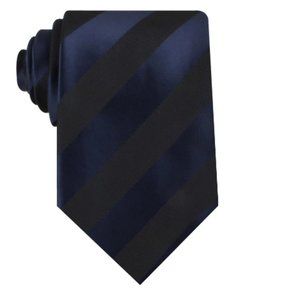 OTAA Indigo Blue - Black Striped Necktie and Pocket Square